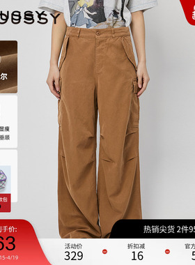moussy 春季日系休闲风工装裤宽松休闲裤女028HAZ30-0521