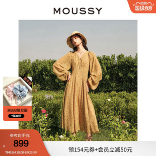 moussy 夏季新款南法度假风碎花气质浪漫连衣裙028ISX33-3711