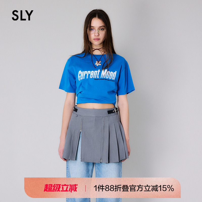 SLY休闲风趣味字母印花宽松T恤