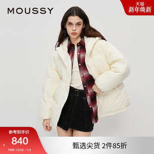 羽绒服028HA930 moussy 90鸭绒连帽简约中性短款 新品 0141 冬季