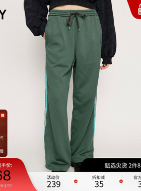 SLY 冬季新品美式直筒宽松运动休闲风休闲裤女