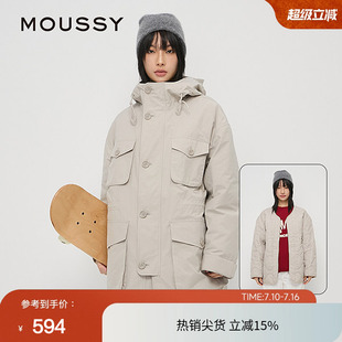 moussy 春季工装风中性猎装夹克外套棉服女028HAA30-2141