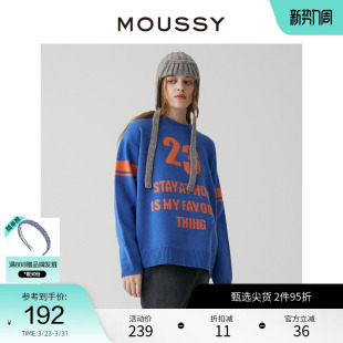 毛衣女028GAZ70 MOUSSY 学院风字母百搭厚款 美式 5410 春季