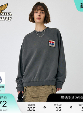 moussy x HONDA春季美式LOGO贴布圆领卫衣010HAL01-7361