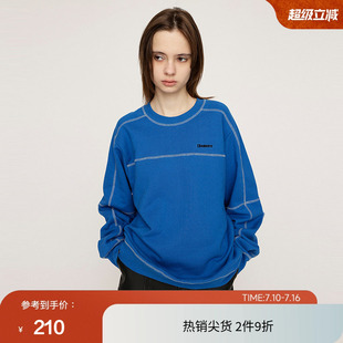 SLY 春季美式休闲宽松棒球圆领套头卫衣女030HAR80-4991