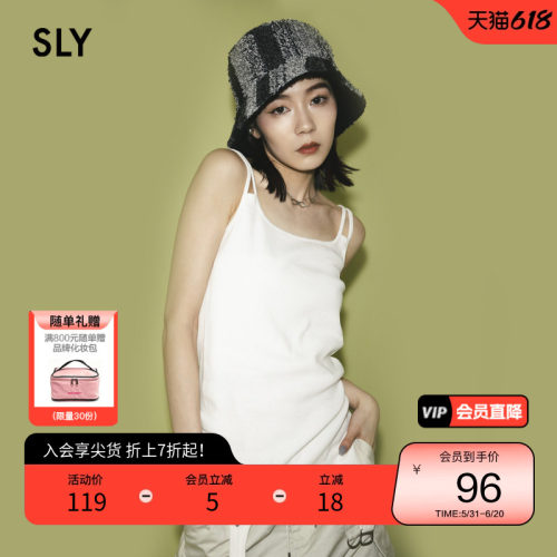 sly双肩带泳衣式甜辣风修身吊带