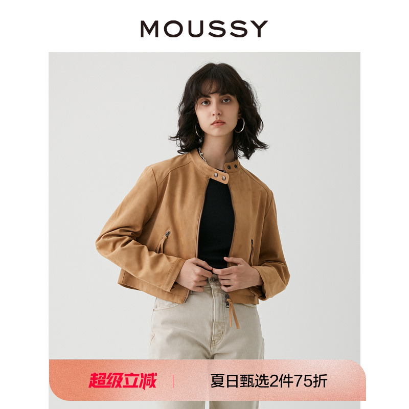 moussy美式复古机车风夹克外套