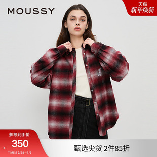 美式 复古街头感情侣款 长袖 moussy 028HAZ30 新品 衬衫 1011 秋季
