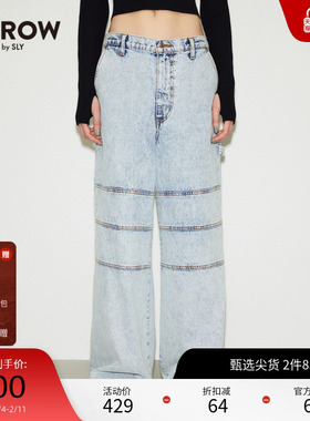 THROW X 16联名系列SLY秋季复古风工装牛仔裤030GA001-0760