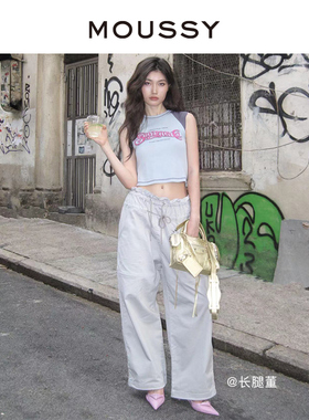 【明星同款】MOUSSY23春夏甜酷风街头感插肩袖T恤010GSQ90-0690