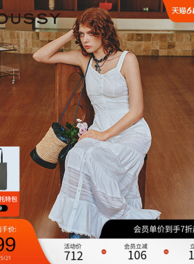 moussy 夏季波西米亚风度假吊带连衣裙女028ISZ33-1301
