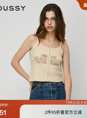 moussy 夏季摇滚风美式热辣针织吊带背心女010HAQ90-2321
