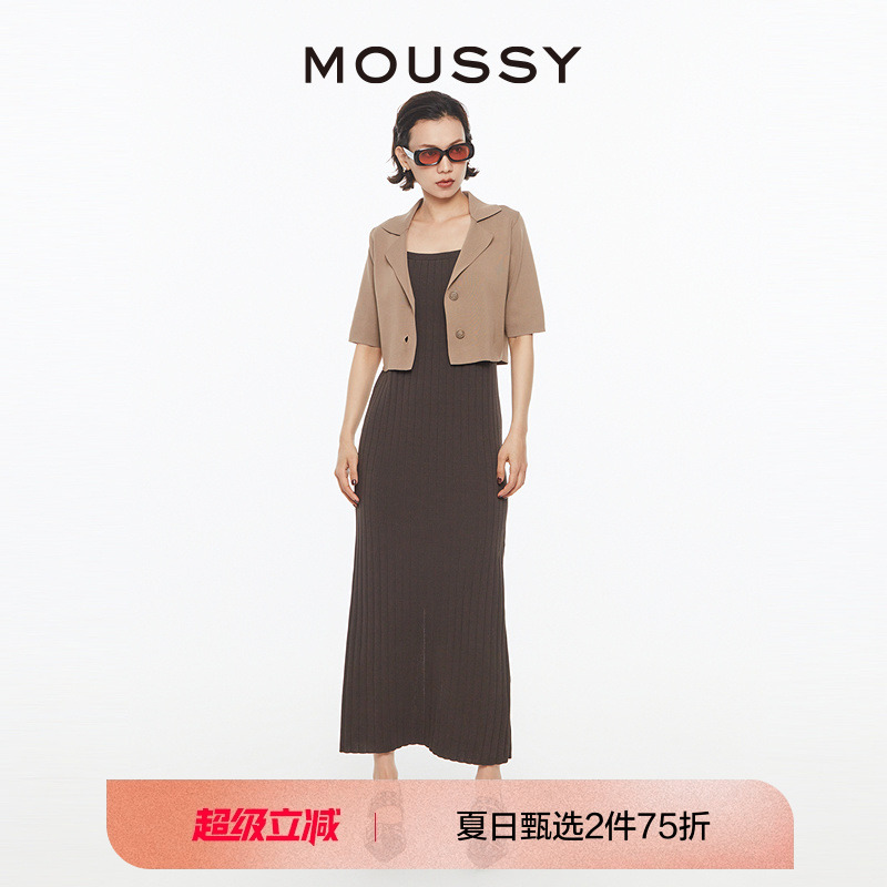 MOUSSY简约通勤风针织连衣裙
