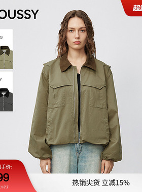 moussy 春季潮酷风撞色翻领时尚夹克外套女028IAC30-1074