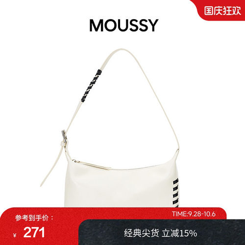 MOUSSY 2026夏季新品通勤风简约字母小logo单肩包028JSA56-1017