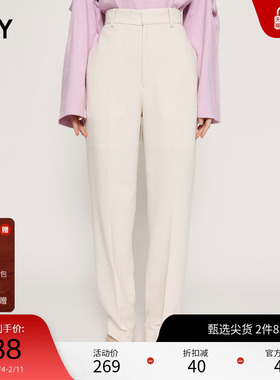 SLY 夏季通勤气质OL风高腰直筒西装休闲裤030GSL31-2120
