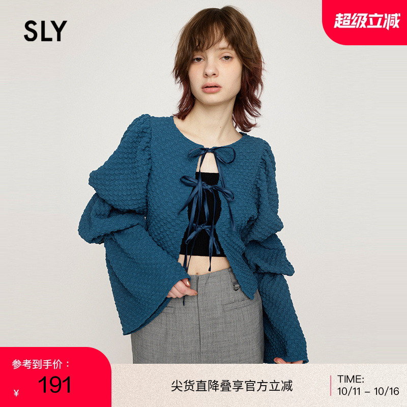 SLY甜美淑女风前后两穿针织开衫