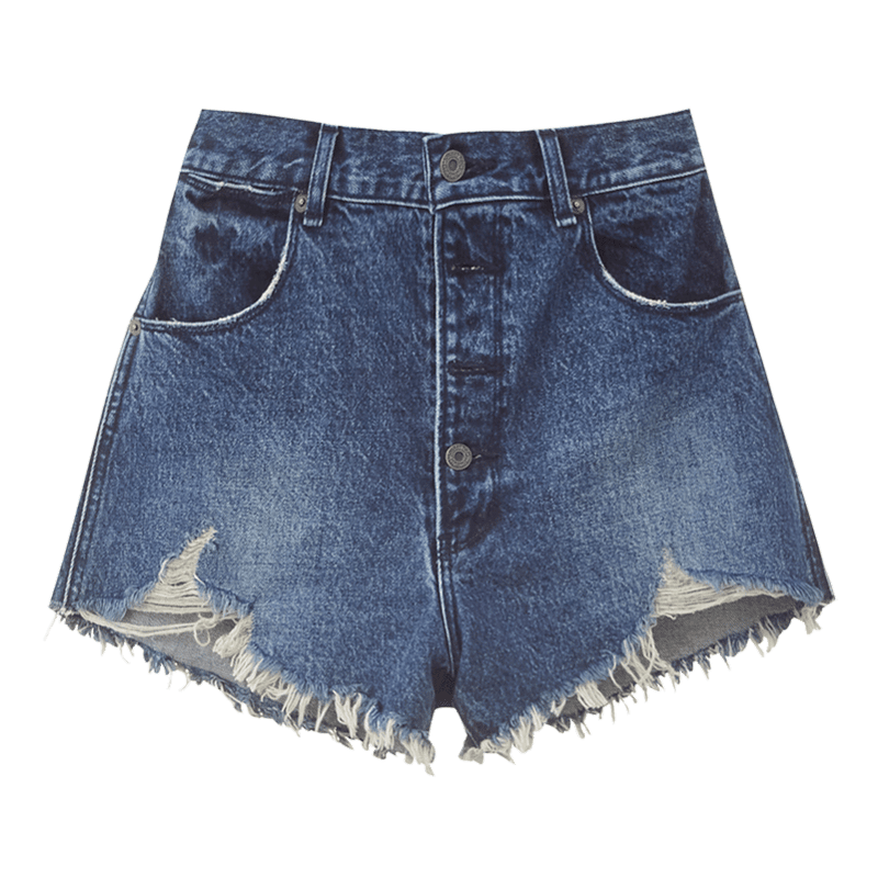 MOUSSY 春季休闲易搭破损毛边短款牛仔裤女028GSN11-0050