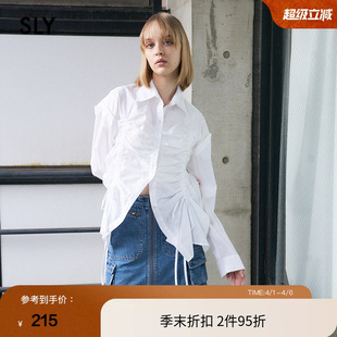 SLY 衬衫 女030HSZ30 1790 大廓形肌理感褶皱堆叠长袖