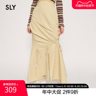 SLY 半身裙女030GSA31 不规则解构抽褶鱼尾长款 2023夏季 2690