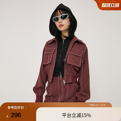 SLY春季工装风两件套夹克外套半身裙030HAR33-3171