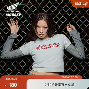 【HONDA】MOUSSY 2025夏季新品LOGO正肩短袖T恤女010ISL01-5951