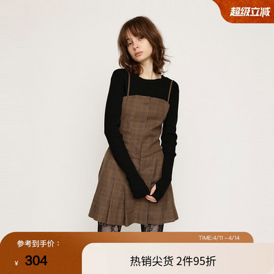 SLY 春季法式赫本风多穿法百褶吊带连衣裙030HAR33-5761