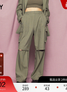 SLY 冬季新品松垮立体口袋拉链辣妹工装裤女030GSZ31-0690