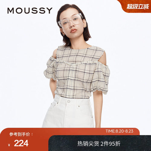 挖肩短袖·衬衫moussy文艺风