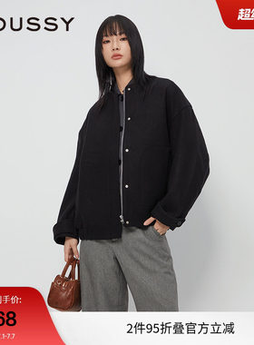 moussy 春季老钱静奢风廓形毛呢夹克外套女010HAJ30-1401
