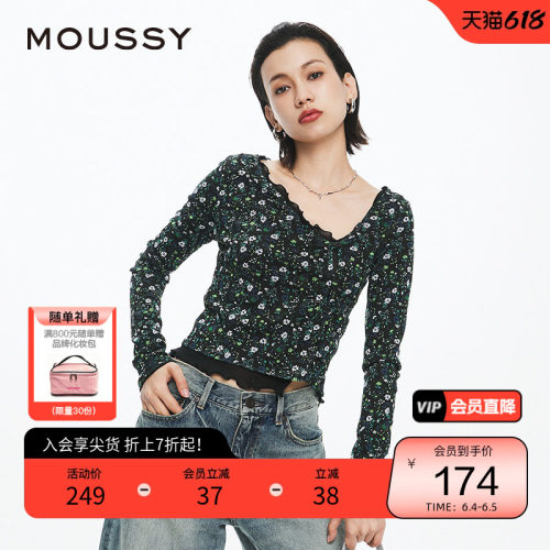 MOUSSY法式优雅淑女风针织开衫