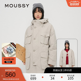 moussy 春季工装风中性猎装夹克外套棉服女028HAA30-2141