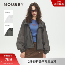MOUSSY 2025夏季新品轻量运动风宽松连帽轻薄外套女028ISZ30-0741