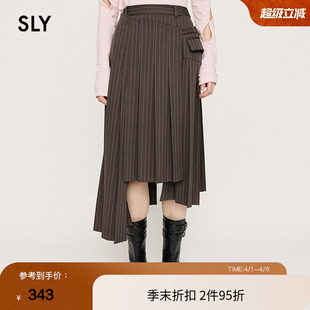 通勤风不规则百褶裙不对称半身裙030ISZ31 1061 春季 SLY