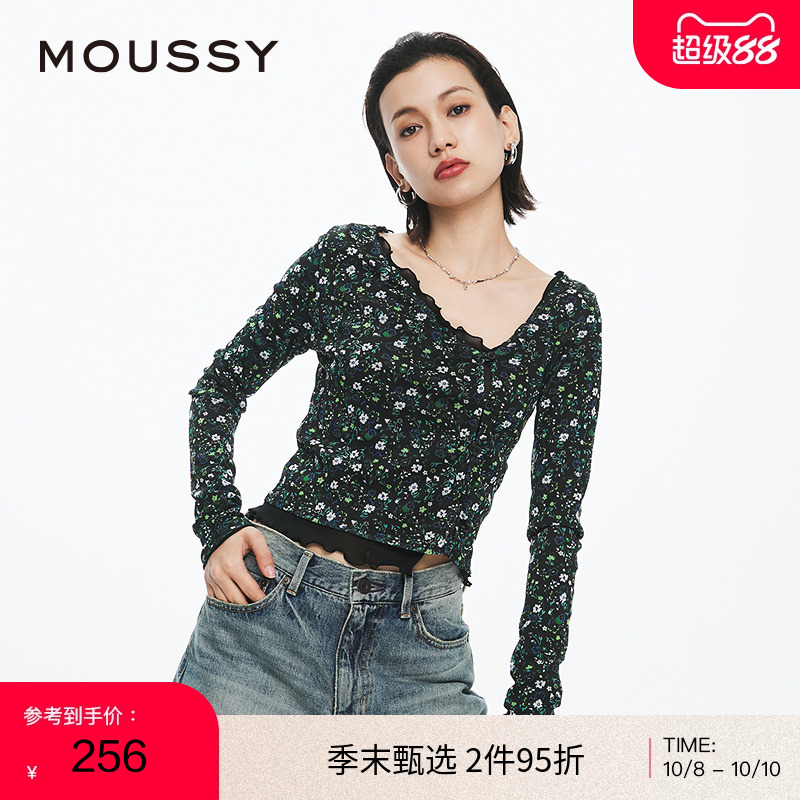 MOUSSY法式优雅淑女风针织开衫