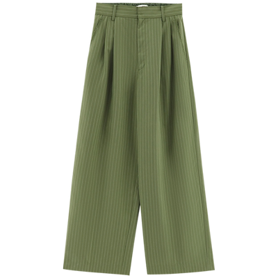 sly通勤简约条纹垂感西装休闲裤