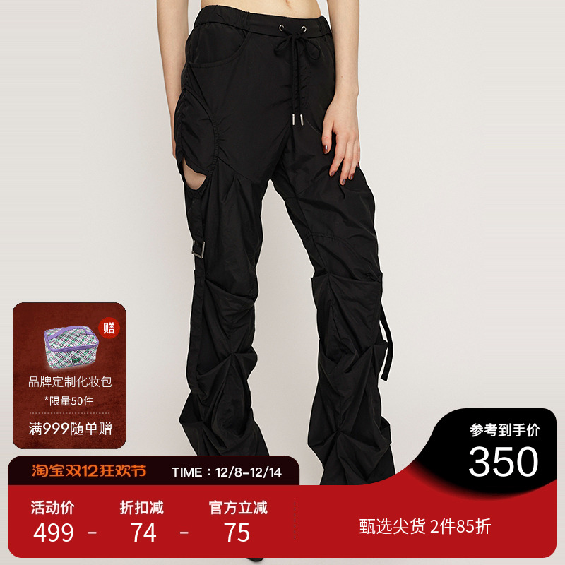 SLY冬季新品美式vibe户外风抽褶工装裤女030HAZ31-1321