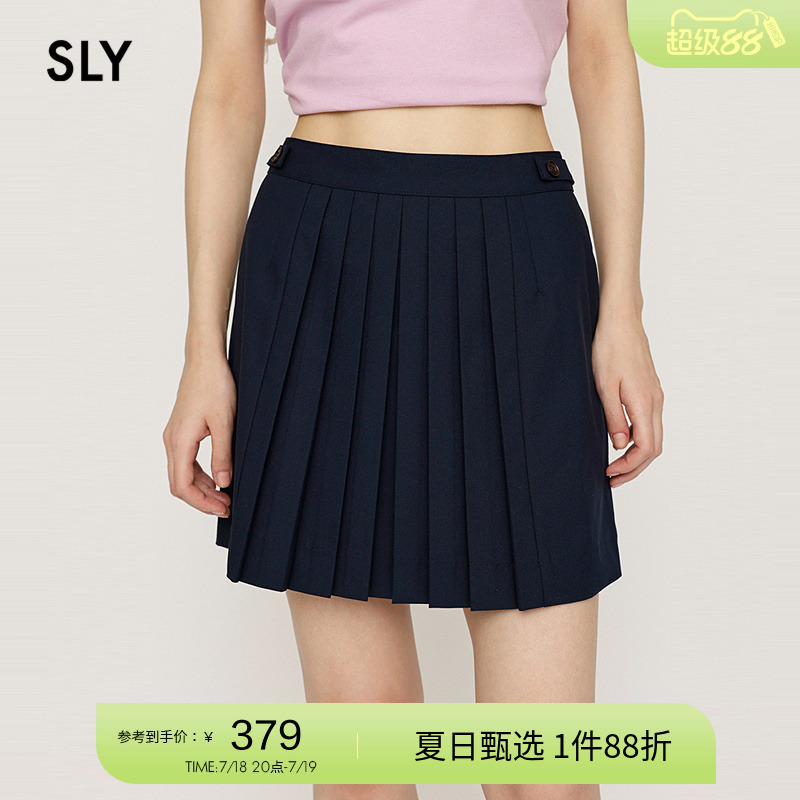 SLY 2025春季新品MIU系学院风百褶裙短款半身裙女030ISR31-0851