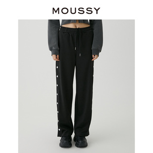 010FAS80 MOUSSY 运动休闲风侧边纽扣开叉休闲裤 新品 5620 冬季