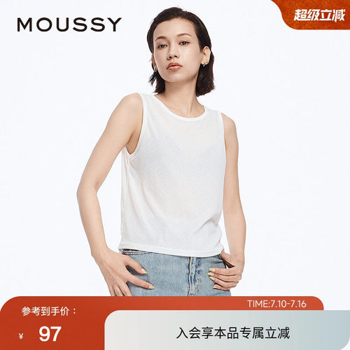 moussy 夏季clean fit简约基础内搭背心女028HSA80-1971