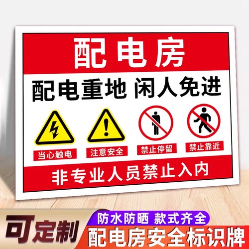 配电房标识牌机房重地闲人免进