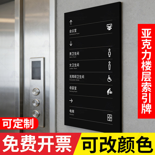 高端亚克力楼层索引牌定制