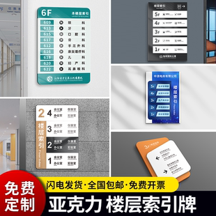 楼层索引牌指示牌医院大厅引路牌导引牌创意高档亚克力酒店楼层指引牌导向牌导引牌电梯指示牌导向牌导向牌