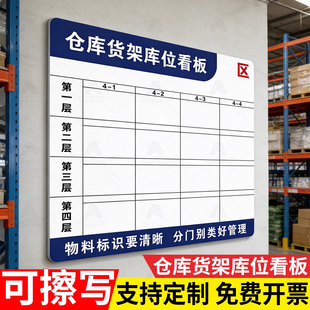 仓库库位管理看板可擦写库房物料货架看板货架管理看板标识牌库存仓储导视挂牌指示牌工厂目视化库位提示牌子