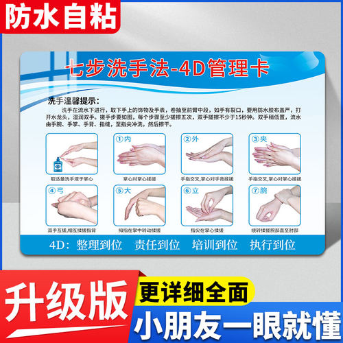 七步洗手法亚克力墙贴