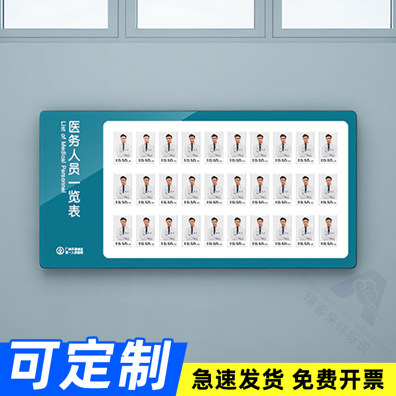 医务人员形象照片公示栏