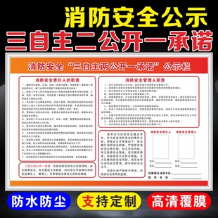 一承诺消防安全三自主 两公开公示栏牌消防安全责任人职责管理人职责告知书承诺书宣传消防检查安检展板