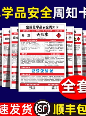 危险化学品安全周知卡MSDS告知牌乙醇/油漆/稀释剂/氧气/甲苯/氢氧化钠/天然气/硫酸标识牌