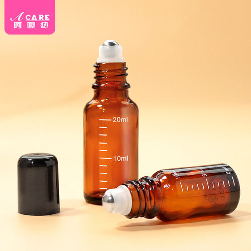 分装瓶/滚珠F1zon001-避光精油瓶玻璃刻度瓶花露水茶色瓶涂抹瓶走
