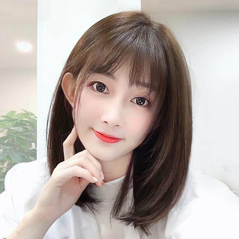 【轻羽】画蔻假发女同款中长发锁骨短发修颜仿真发全头套礼物
